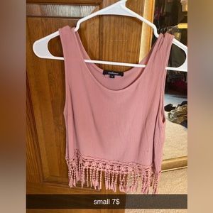 pink crop top